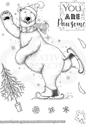 Pink Ink Designs  Beary Christmas A5 Clear Stamp