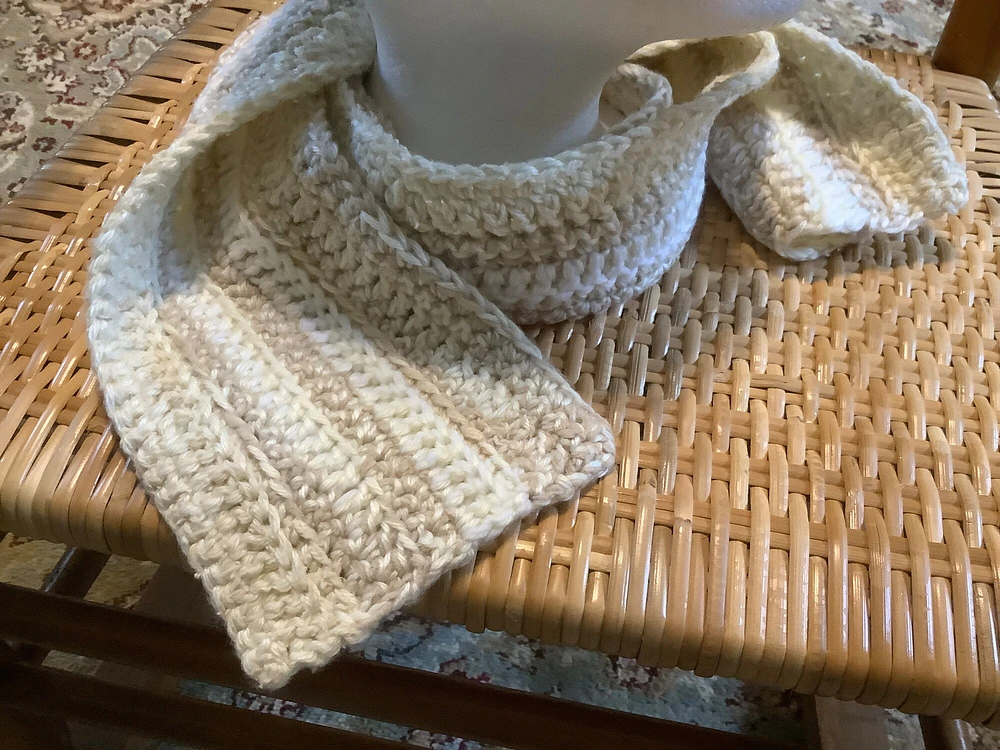 Crocheted winter scarf