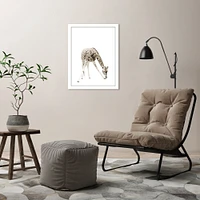 Beige Giraffe  by Wall + Wonder  Framed Print - Americanflat