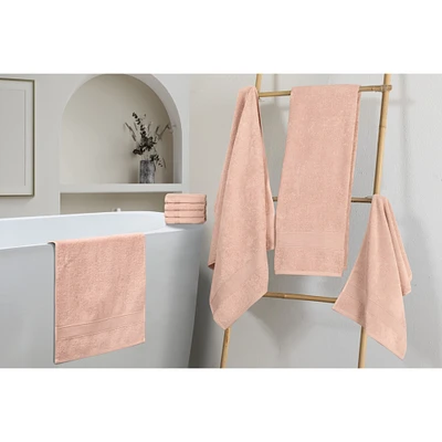 Chic Home   Premium 8-Piece 100% Pure Turkish Cotton Towel Set, Woven Dobby Border Design, OEKO-TEX Standard 100 Certified
