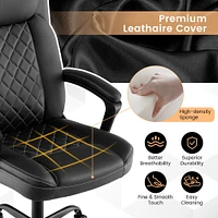 Costway Adjustable Office Desk Chair Ergonomic Executive Chair with Padded Headrest Armrest