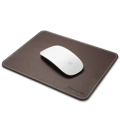 Insten Mouse Pad for Computer Laptop PC Gaming with Anti-Slip Rubber Base & Waterproof Coating & Elegant Stitched Edges Brown Leather (Size: 7 x 8.7 inches)