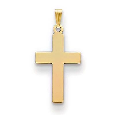 14K Yellow Gold WWJD Cross Charm Pendant Jewelry