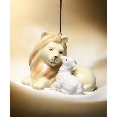 kevinsgiftshoppe Ceramic Lion With Lamb Peace Ornament, Home Dcor, Gift for Her, Gift for Mom, Religious Dcor, Christmas Dcor