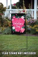 Valentines Flower Hearts Decorative Valentine's Day Double Sided Flag