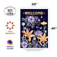 Welcome Lilies Decorative Spring Double Sided Flag