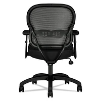 Basyx by Hon Wave Mesh Mid-Back Task Chair, Supports up to 250 lbs., Black Seat/Black Back, Black Base