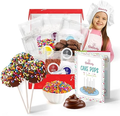 BAKETIVITY Cake Pop Sticks Baking Kit | Cake Pop Kit For Kids | DIY Beginner Cake Pop Supplies | Cake Pops Decorating Kit – Kids Cake Pop Baking Kit