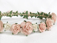 Blush Pink Newborn Flower Crown, Toddler Flower Crown, Baby Flower Crown, Baby Headband, Toddler Floral Crown, Flower Girl Crown