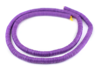 African Vinyl Beads, Ghana Vulcanite Crafts Supplies for DIY Jewelry Making, Necklaces, Bracelets (8mm, Purple)