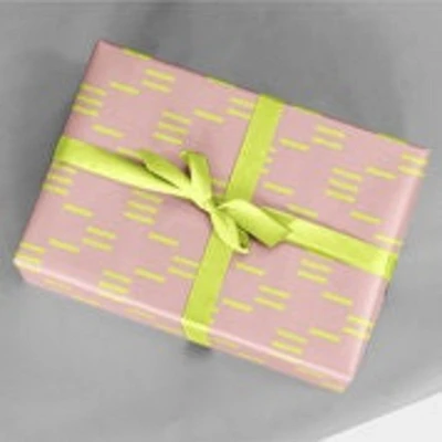 Pink and Yellow Stamp Gift Wrap