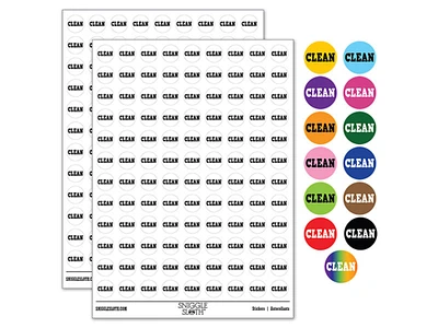 Clean Text 0.50" Round Sticker Pack