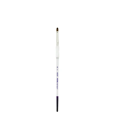 Royal Brush Soft-Grip Synthetic Sable Brush, Filbert, 4