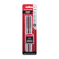 uni-ball Vision Rollerball Pen, .7mm, Blue, 2/Pkg.