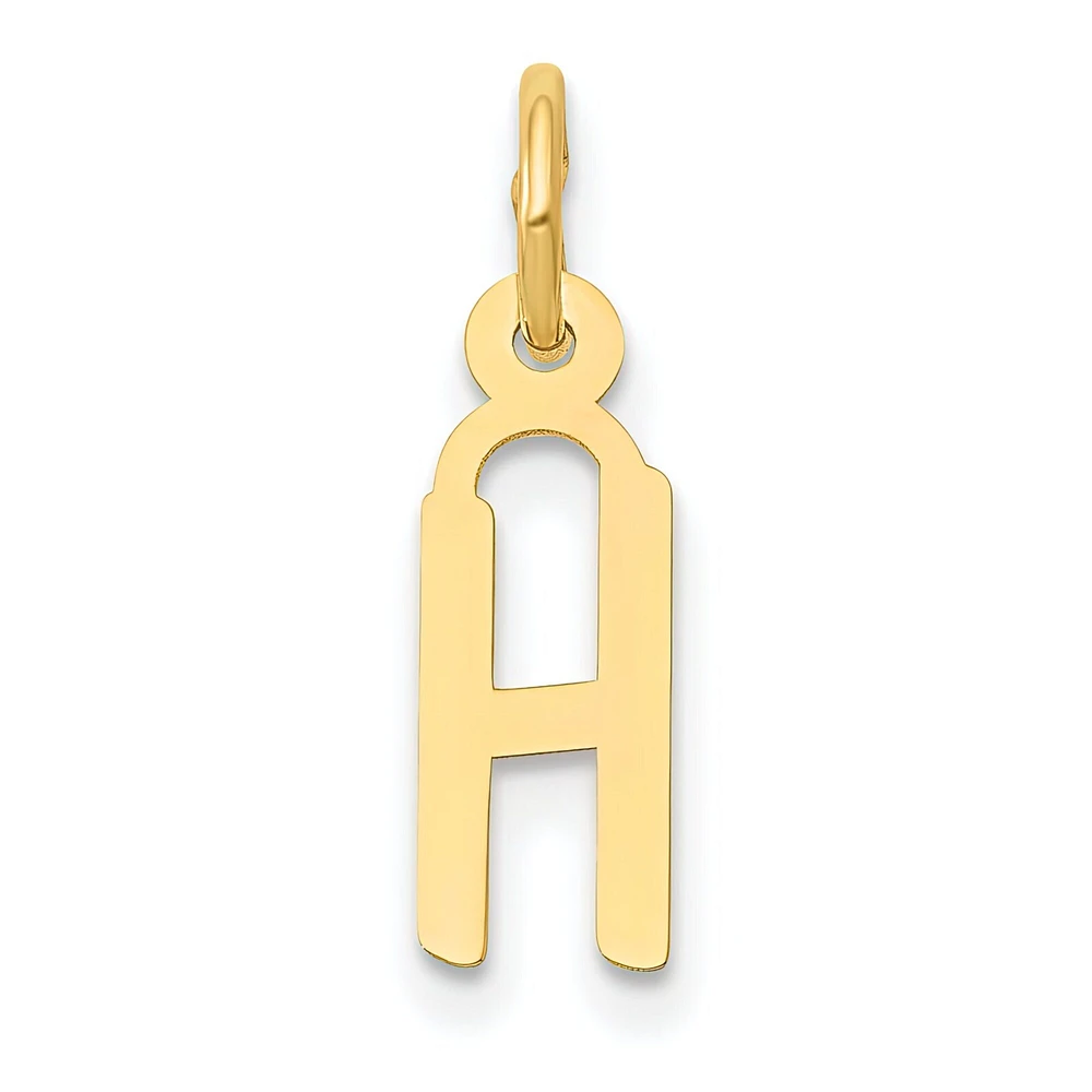 14K Yellow Gold Small Slanted Block Initial H Charm Jewerly