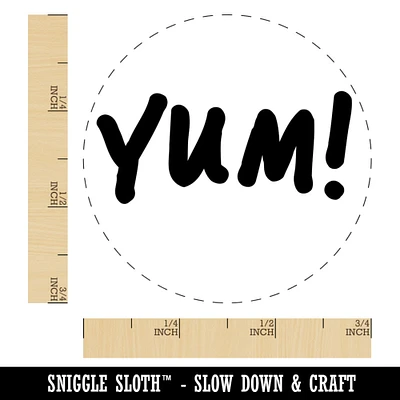 Yum Food Cooking Fun Text Self-Inking Rubber Stamp for Stamping Crafting Planners