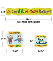 One World Social Distancing Germ Busters Bulletin Board Set, Carson Dellosa Classroom Decorations, 9 Pieces