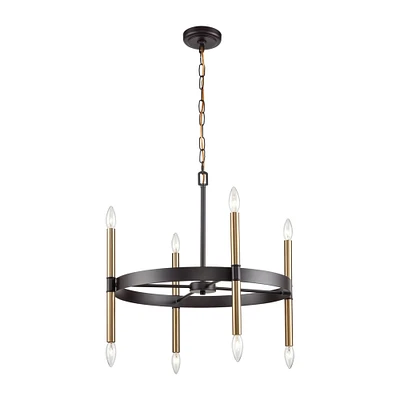 Thomas Notre Dame 6-Light Chandelier in Oil Rubbed Bronze and Gold