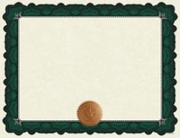 Great Papers! Cambridge Certificates with Copper Seal, Green Border, 8.5" x 11", Printer Compatible, 10 Count