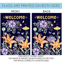Welcome Lilies Decorative Spring Double Sided Flag