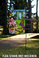 Butterflies In The Garden Decorative Flower Flag