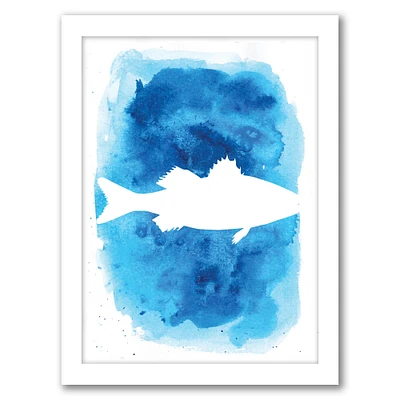 Watercolor Blue Sea Bass by Jetty Home Frame  - Americanflat