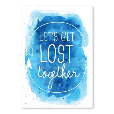 Watercolor Blue Background Lets Get Los by Jetty Home  Poster Art Print - Americanflat