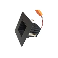 NICOR 2 in. Square LED Downlight with Baffle Trim in Black, 3000K