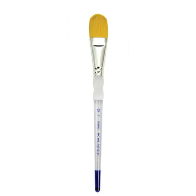 Royal Brush Soft-Grip Golden Taklon Brush, Oval Wash, 1"