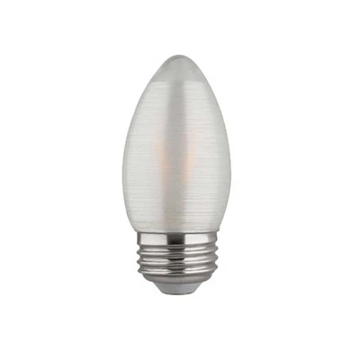 Satco S22703 2w C11 LED Satin Spun Clear 120v Medium Base 120lm 2700k bulb