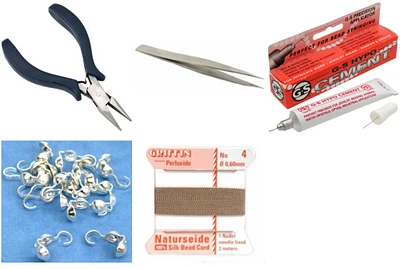 Bead Tip Kit - Pliers, Tweezers, Cement
