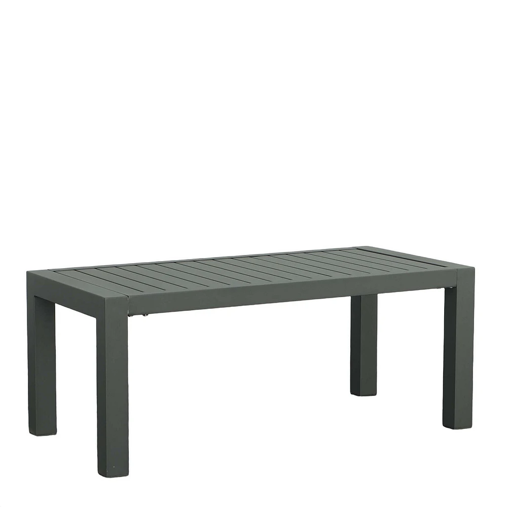 Contemporary Home Living Metal Outdoor Coffee Table - 43" - Gray