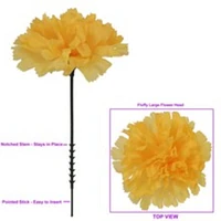 Box of 200: Artificial Carnation Flower Picks | 5" Long | 3.5" Wide | Gold | Lifelike Silk Blooms | Floral Picks | Craft Materials | Parties & Events | Home & Office Decor