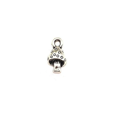 4, 20 or 50 Pieces: Small Silver Mushroom Charm