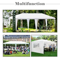 Costway 10'x20' Canopy Tent Heavy Duty Wedding Party Tent 4 Sidewalls W/Carry Bag