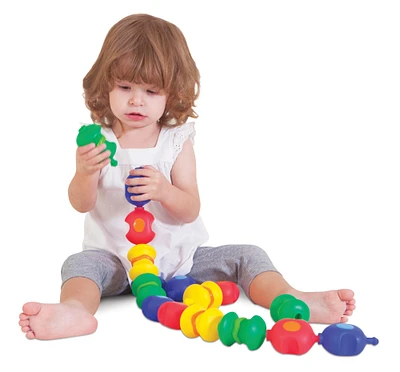 Childcraft Toddler Manipulatives Sensory Snap Beads, Assorted Colors, Set of 16