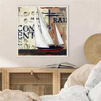 Blue Sailing Race II by Patricia Pinto Framed Canvas Wall Art