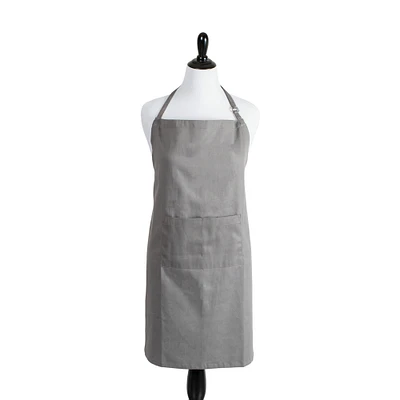 CC Home Furnishings 38" Gray Adjustable Extra Large Chef Kitchen Apron with Pockets