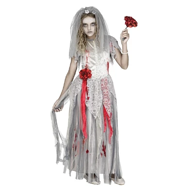 The Costume Center White and Red Halloween Themed Zombie Bride Large Girl Child Costume