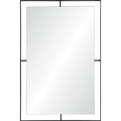 Signature Home Collection 30.5" Black Semi-Detached Framed Rectangular Wall Mirror