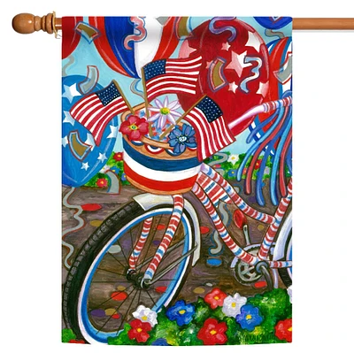 Toland Home Garden Patriotic Pedals Outdoor House Flag 40" x 28"