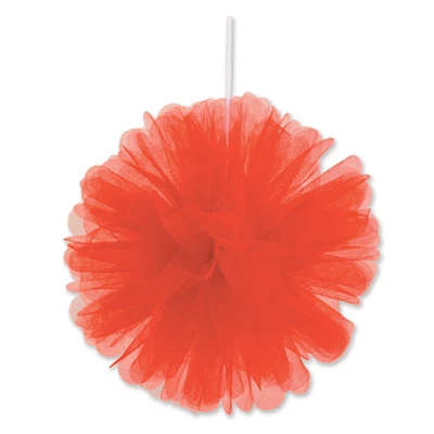 Beistle Club Pack of 24 Decorative Ravishing Red Puffed Tulle Balls 8"
