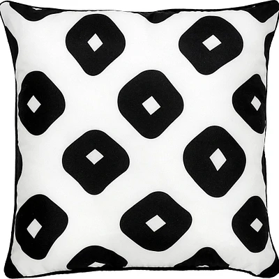 Signature Home Collection 22" Black and White Geometric Square Outdoor Patio Throw Pillow