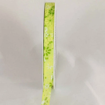 The Ribbon People Set of 2 Yellow and Green Floral Woven Craft Ribbon 0.25" x 54 Yards