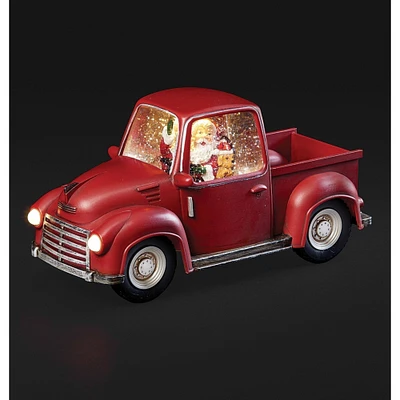Roman 11.25" LED Lighted Santa Christmas Snow Globe Truck
