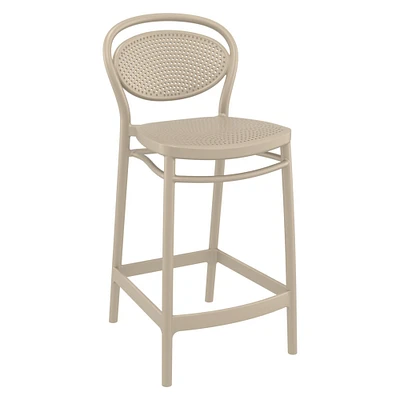 Luxury Commercial Living 37.75" Taupe Brown Outdoor Patio Counter Stool