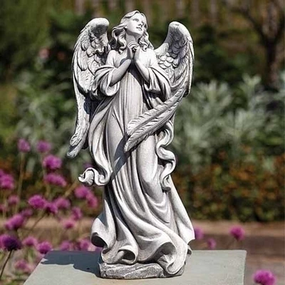 Roman 14.25" Praying Angel with Wings Religious Outdoor Garden Statue