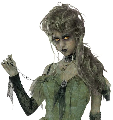 The Costume Center Green and Gray Lady Zombie Women Adult Halloween Wig Costume Accessory - One Size