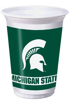 Party Central Club Pack of 96 NCAA Michigan State Spartans Disposable Plastic Drinking Party Tumbler Cups 20 oz.