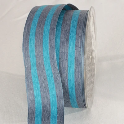 The Ribbon People Blue Rough Striped Wired Craft Ribbon 1.5" x 27 Yards